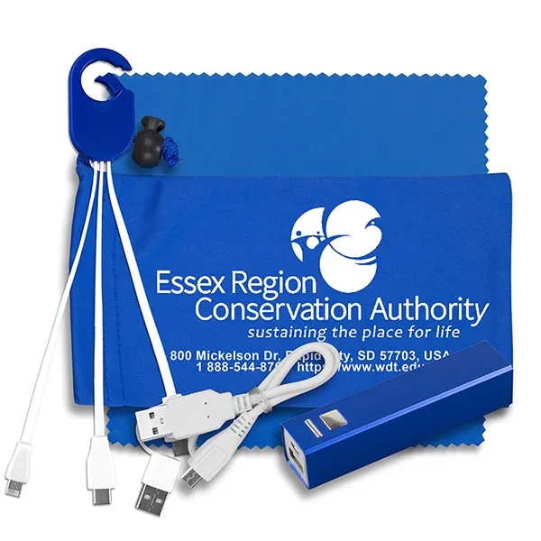 Tech kit with a microfiber cleaning cloth, power bank and charging... from ASI 62660 Innovation Line