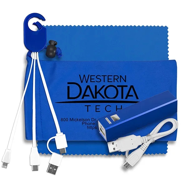 Tech kit with a microfiber cleaning cloth, power bank and charging... from ASI 62660 Innovation Line