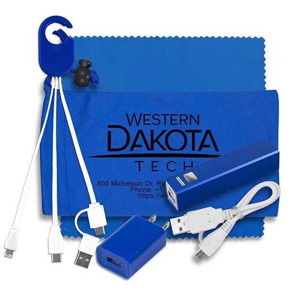 Tech kit with a microfiber cleaning cloth, USB wall charger and... from ASI 62660 Innovation Line