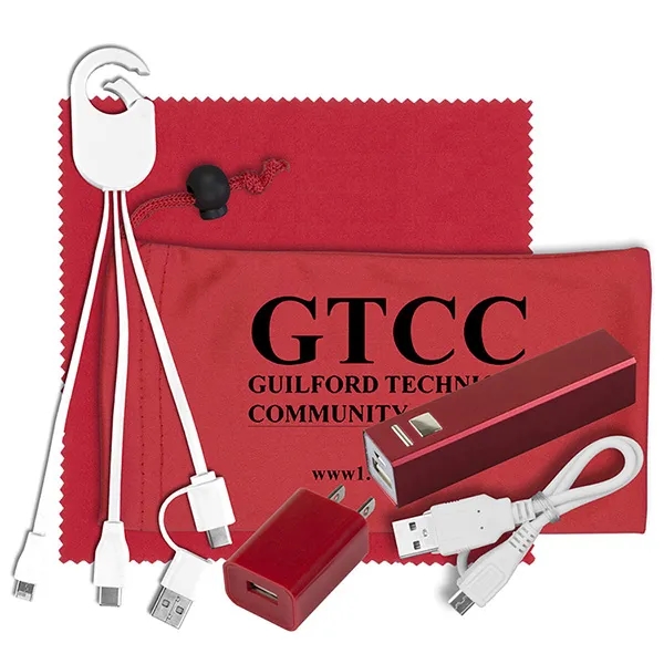 Tech kit with a microfiber cleaning cloth, USB wall charger and... from ASI 62660 Innovation Line
