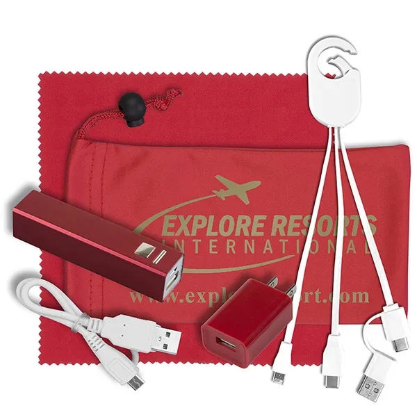 Tech kit with a microfiber cleaning cloth, USB wall charger and... from ASI 62660 Innovation Line