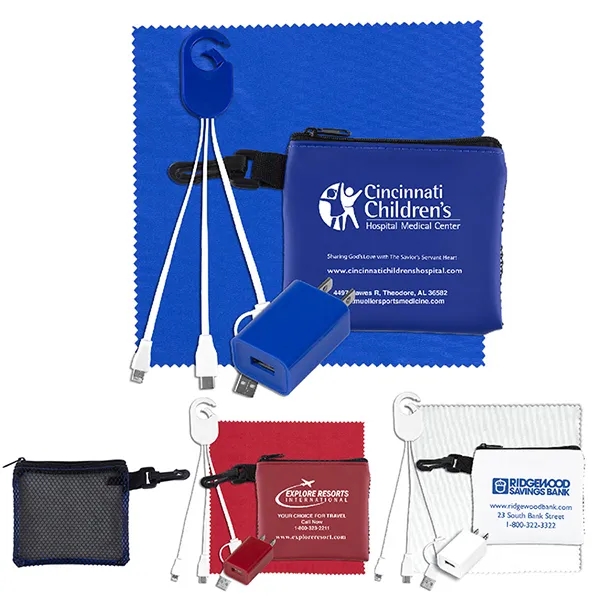 Tech kit with a 6" x 6" microfiber cleaning cloth, USB... from ASI 62660 Innovation Line
