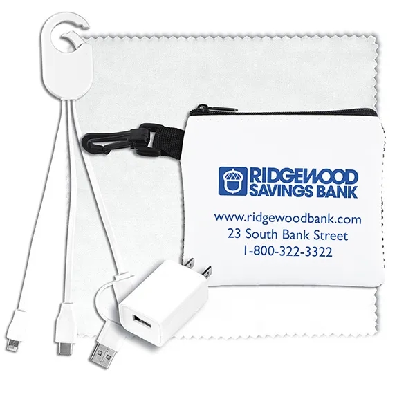 Tech kit with a 6" x 6" microfiber cleaning cloth, USB... from ASI 62660 Innovation Line