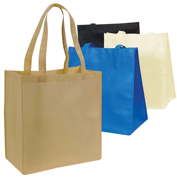 Large non-woven tote bag with handles and gusset; made of 100GM... from ASI 39820 Opusline (Benmex) / Opus Line