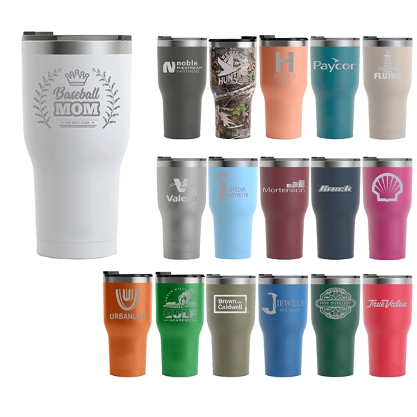 RTIC 30 ounce ringed insulated stainless steel ringed tumbler with spill-proof... from ASI 74601 Calico