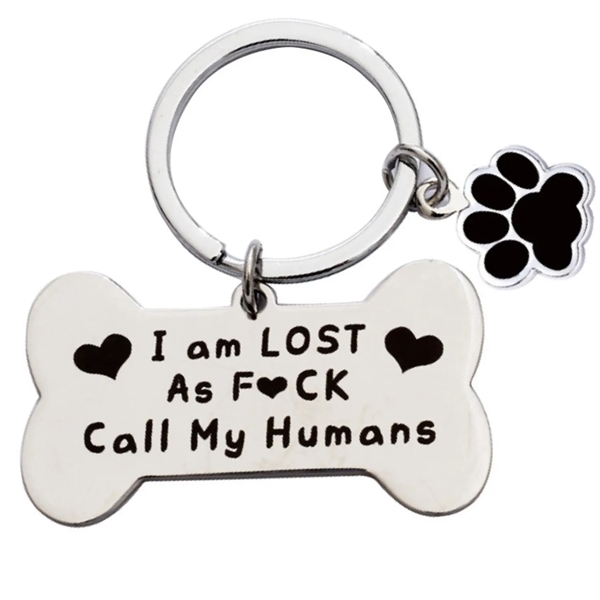 Metal bone shaped keychain plus laser engraving on 1 location... from ASI 37218 Athena Promo (tm)