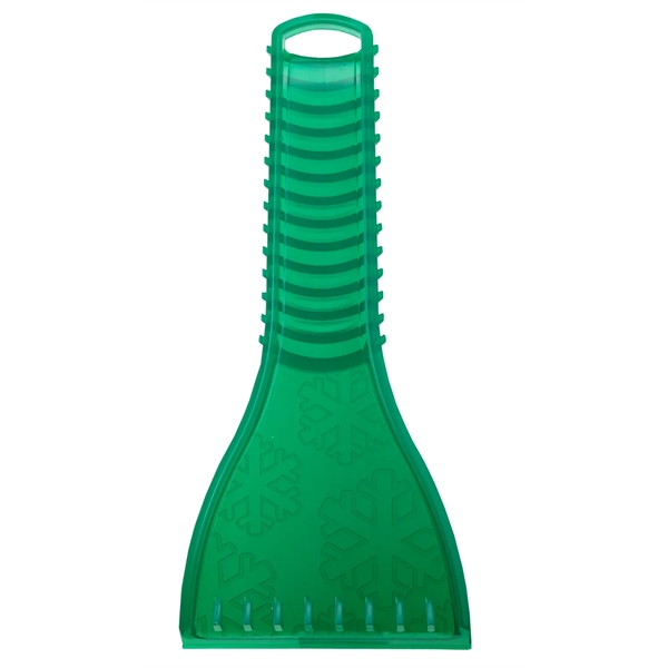 Plastic ice scraper with a snowflake design engraved on underside that... from ASI 52840 Evans Manufacturing