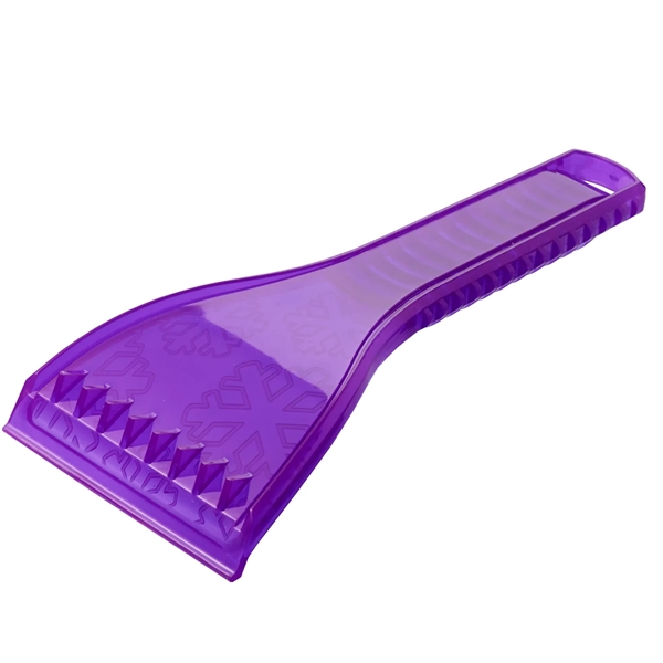 Plastic ice scraper with a snowflake design engraved on underside that... from ASI 52840 Evans Manufacturing
