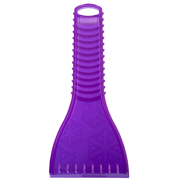 Plastic ice scraper with a snowflake design engraved on underside that... from ASI 52840 Evans Manufacturing
