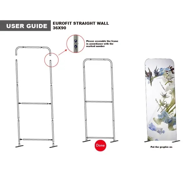 3'W x 96"H EuroFit Straight Wall Hardware Only, Frame and Carry... from ASI 53509 FIEL-Fairdeal Import & Export / FIEL