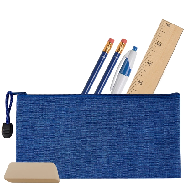 School kit with zippered pouch, pencils, pen, eraser and 6" wooden... from ASI 52840 Evans Manufacturing