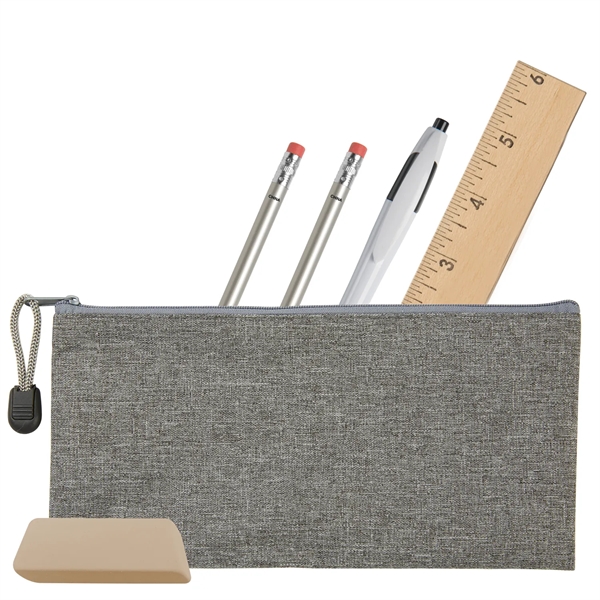 School kit with zippered pouch, pencils, pen, eraser and 6" wooden... from ASI 52840 Evans Manufacturing