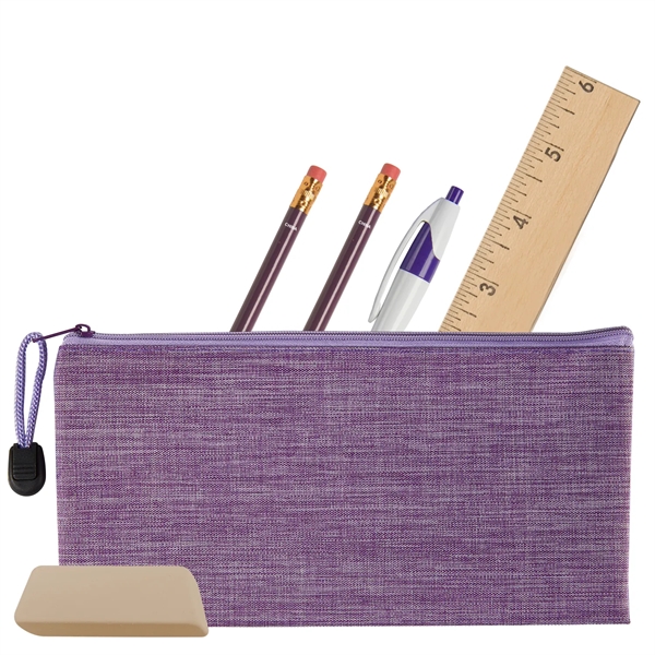 School kit with zippered pouch, pencils, pen, eraser and 6" wooden... from ASI 52840 Evans Manufacturing