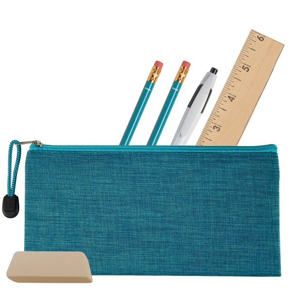 School kit with zippered pouch, pencils, pen, eraser and 6" wooden... from ASI 52840 Evans Manufacturing