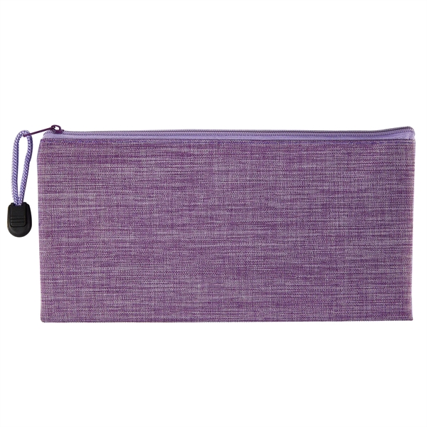 School pouch with heathered polycanvas construction, polyester interior lining, colored top... from ASI 52840 Evans Manufacturing