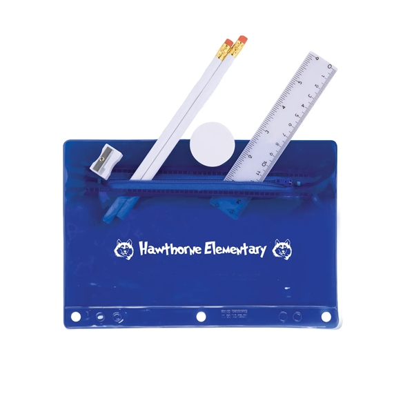 6 1/4" x 9 1/4" translucent zippered PVC School Kit pouch... from ASI 52840 Evans Manufacturing