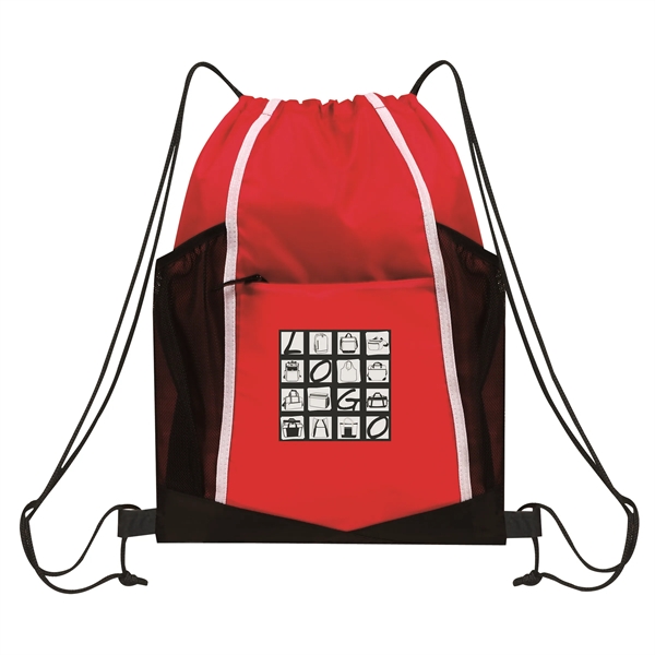 Drawstring sport pack with mesh bottle side pockets.... from ASI 46420 Continental Mkting Svc Inc