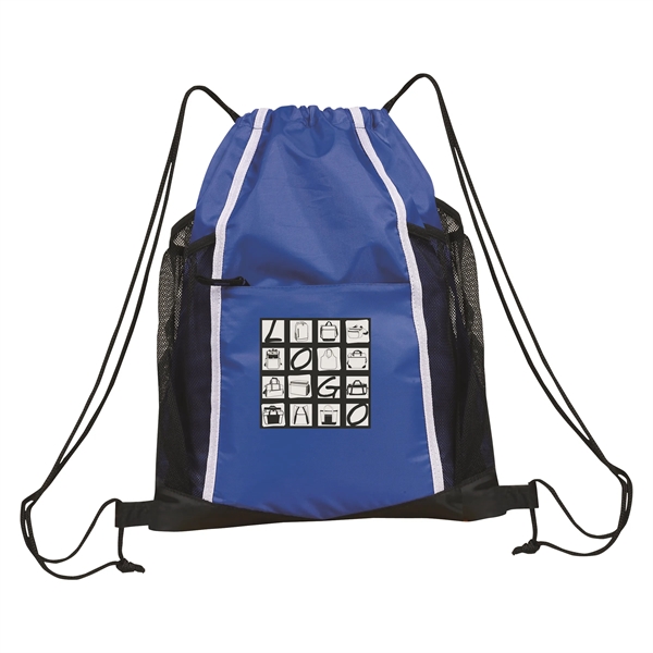 Drawstring sport pack with mesh bottle side pockets.... from ASI 46420 Continental Mkting Svc Inc