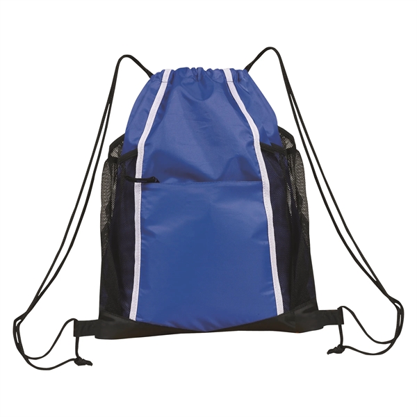 Drawstring sport pack with mesh bottle side pockets.... from ASI 46420 Continental Mkting Svc Inc