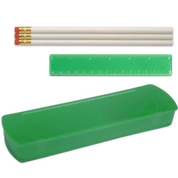 Back to school pencil case school kit comes with three pencils... from ASI 52840 Evans Manufacturing
