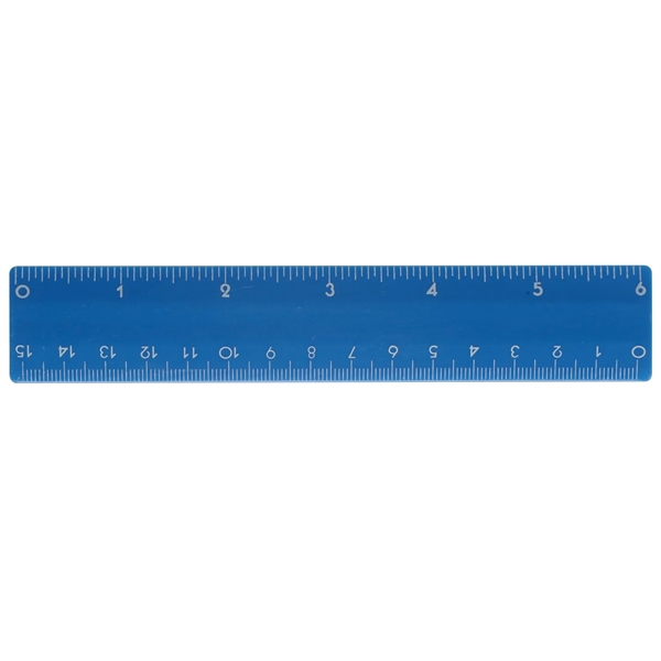 6" plastic ruler with standard and metric measurements.... from ASI 52840 Evans Manufacturing