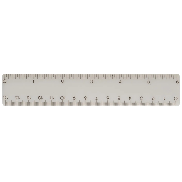 6" plastic ruler with standard and metric measurements.... from ASI 52840 Evans Manufacturing