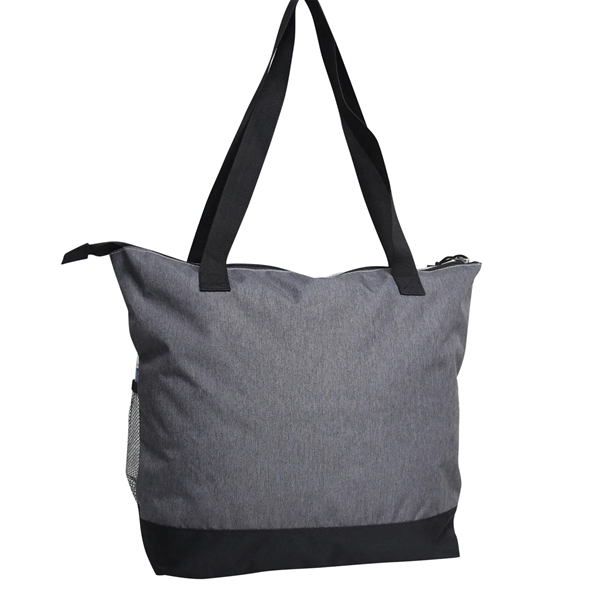 rPET heathered polycanvas, zip tote with dual mesh water bottle pockets... from ASI 79384 Preferred Nation Inc