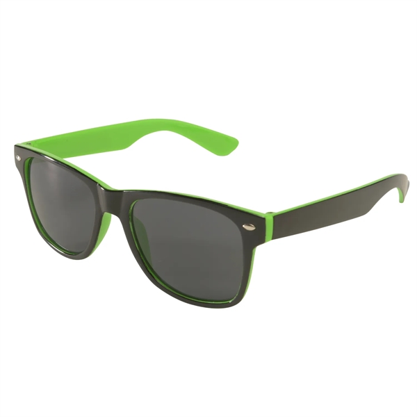 Miami two-tone sunglasses are available in three colors with protective lenses... from ASI 52840 Evans Manufacturing