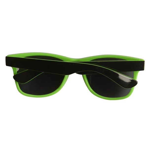 Miami two-tone sunglasses are available in three colors with protective lenses... from ASI 52840 Evans Manufacturing