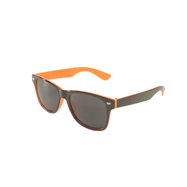 Miami two-tone sunglasses are available in three colors with protective lenses... from ASI 52840 Evans Manufacturing