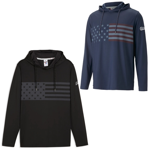 Men's hoodie with UPF50+ protection, moisture-wicking performance, and zippered pocket.... from ASI 57653 Gold Bond