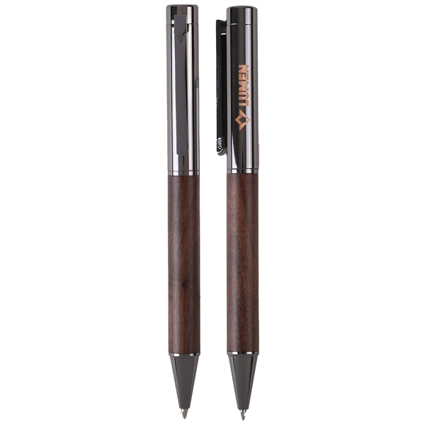 The Luxwood Ballpoint Pen blends genuine rosewood & gunmetal, featuring smooth... from ASI 61966 HPG / Hub Pen