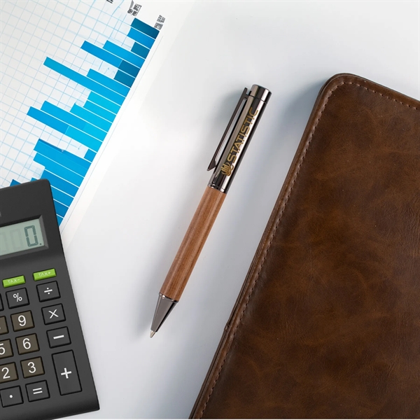 The Luxwood Ballpoint Pen blends genuine rosewood & gunmetal, featuring smooth... from ASI 61966 HPG / Hub Pen