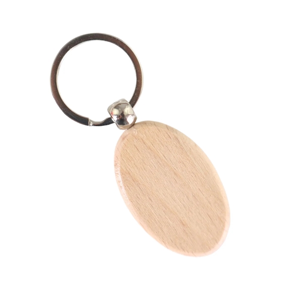 Oval shaped wooden keychain plus laser engraving on 1 location... from ASI 37218 Athena Promo (tm)