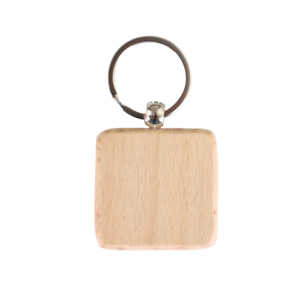 Square shaped wooden keychain plus laser engraving on 1 location... from ASI 37218 Athena Promo (tm)