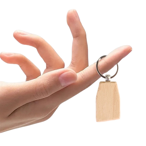 House shaped wooden keychain plus laser engraving on 1 location... from ASI 37218 Athena Promo (tm)