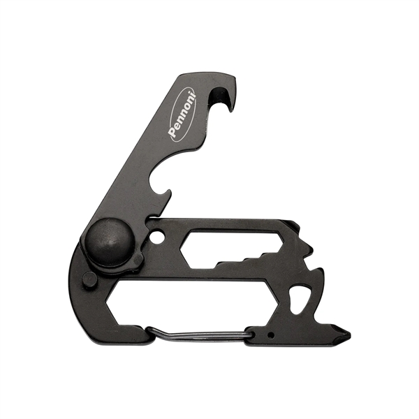 A 2.6" long keychain-sized carabiner multi tool with a durable stainless-steel... from ASI 46170 Compass Industries Inc