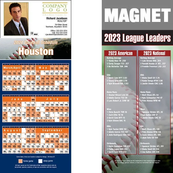 Full color pro baseball schedule strip magnets.... from ASI 46719 Corner Lot Marketing Inc / CLMPromotions