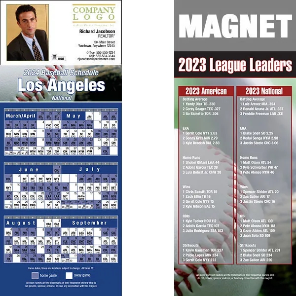 Full color pro baseball schedule strip magnets.... from ASI 46719 Corner Lot Marketing Inc / CLMPromotions