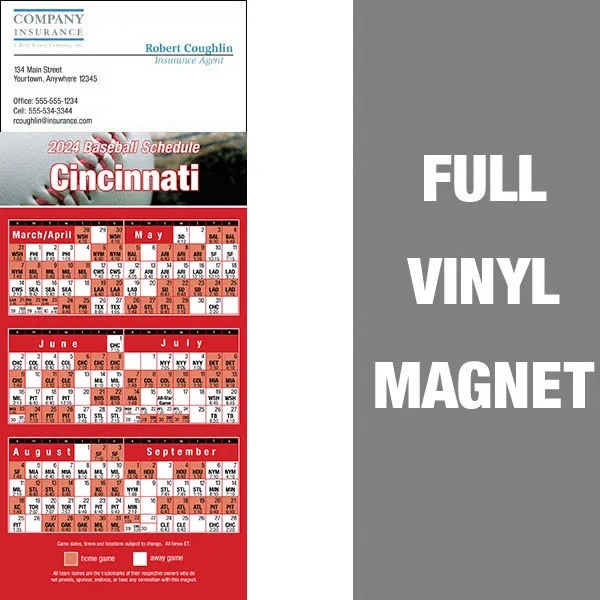 Pro Baseball Schedule Full/Vinyl Magnet 14 Mil... from ASI 46719 Corner Lot Marketing Inc / CLMPromotions