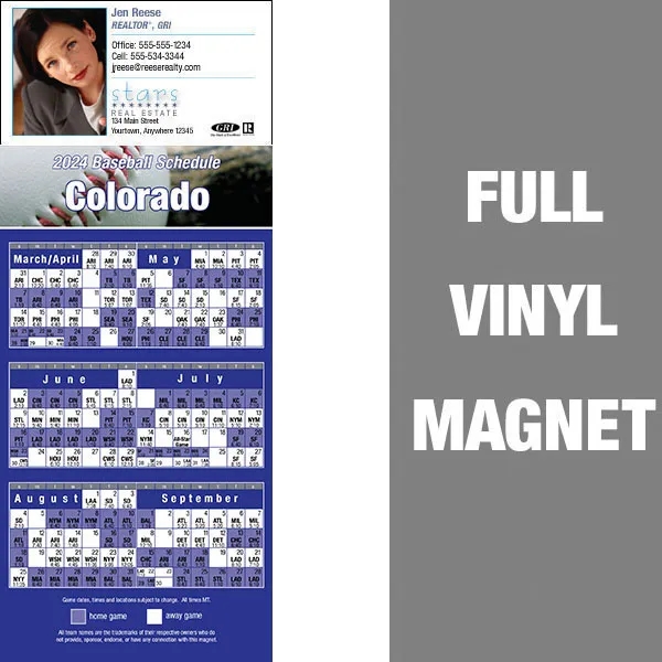 Pro Baseball Schedule Full/Vinyl Magnet 14 Mil... from ASI 46719 Corner Lot Marketing Inc / CLMPromotions