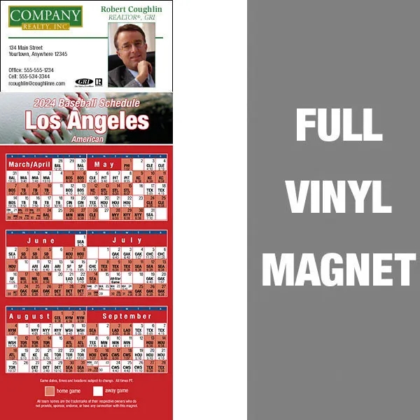 Pro Baseball Schedule Full/Vinyl Magnet 14 Mil... from ASI 46719 Corner Lot Marketing Inc / CLMPromotions