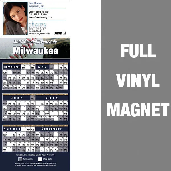Pro Baseball Schedule Full/Vinyl Magnet 14 Mil... from ASI 46719 Corner Lot Marketing Inc / CLMPromotions
