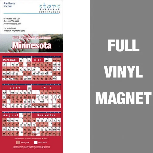 Pro Baseball Schedule Full/Vinyl Magnet 14 Mil... from ASI 46719 Corner Lot Marketing Inc / CLMPromotions