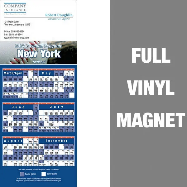 Pro Baseball Schedule Full/Vinyl Magnet 14 Mil... from ASI 46719 Corner Lot Marketing Inc / CLMPromotions