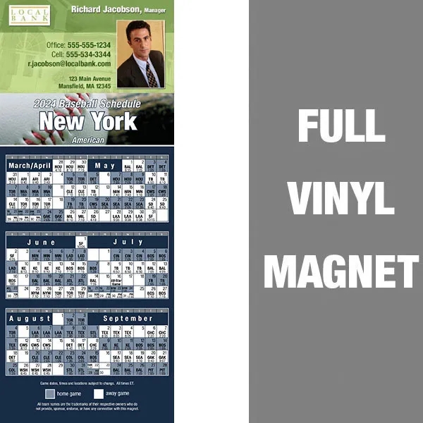 Pro Baseball Schedule Full/Vinyl Magnet 14 Mil... from ASI 46719 Corner Lot Marketing Inc / CLMPromotions