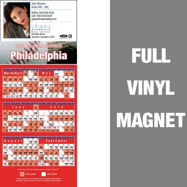 Pro Baseball Schedule Full/Vinyl Magnet 14 Mil... from ASI 46719 Corner Lot Marketing Inc / CLMPromotions