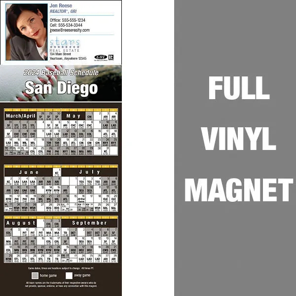Pro Baseball Schedule Full/Vinyl Magnet 14 Mil... from ASI 46719 Corner Lot Marketing Inc / CLMPromotions