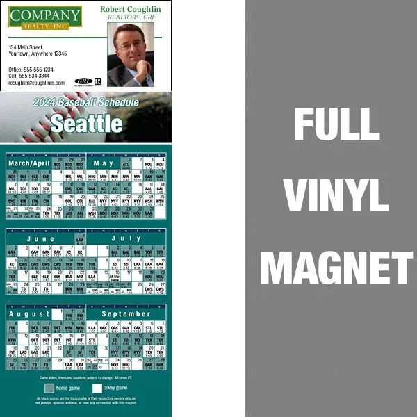 Pro Baseball Schedule Full/Vinyl Magnet 14 Mil... from ASI 46719 Corner Lot Marketing Inc / CLMPromotions