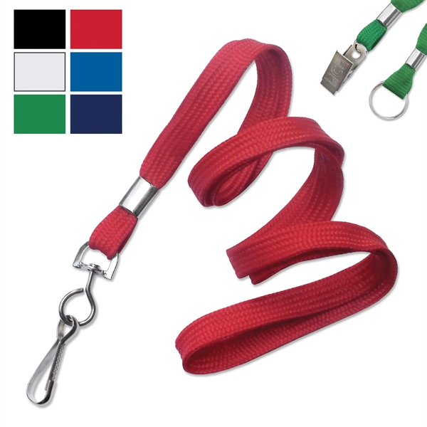 Available same day! Blank flat braided non-breakaway lanyards with a swivel... from ASI 79898 Promovision / PROMOVISION